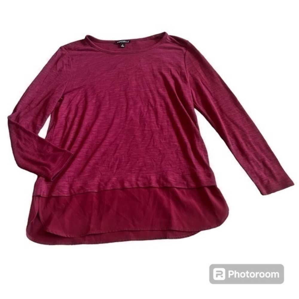 Burgundy wine colored J. Crew business casual blouse